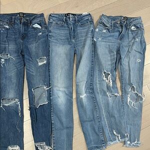 Hollister/ Rewash Girls Distressed Blue Jeans Trio size 0/1 ( 23/25)